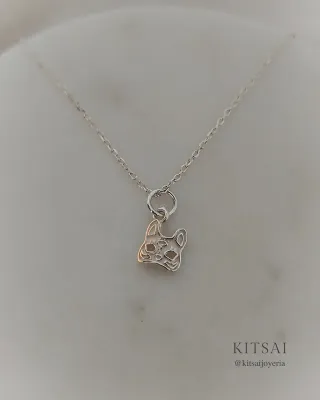 Colgante Máscara Japonesa Plata de ley + cadena