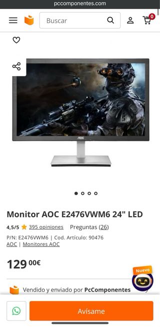 Monitor AOC E2476VWM6 24”
