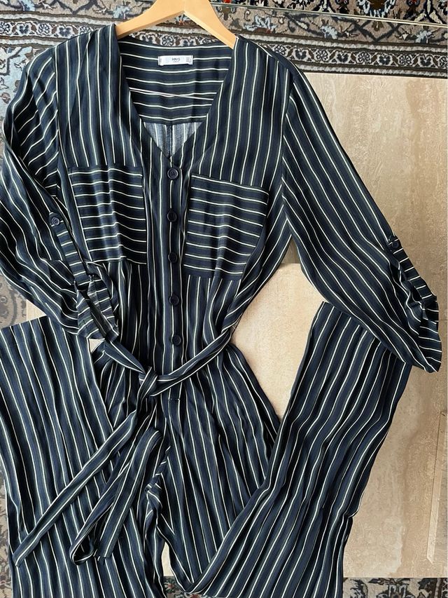 Mono rayas Mango L - Azul marino, verde