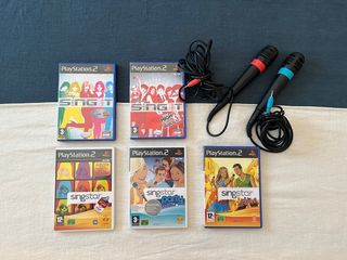 SingStar PS2 - 6 juegos + 2 micros