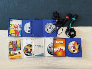 SingStar PS2 - 6 juegos + 2 micros