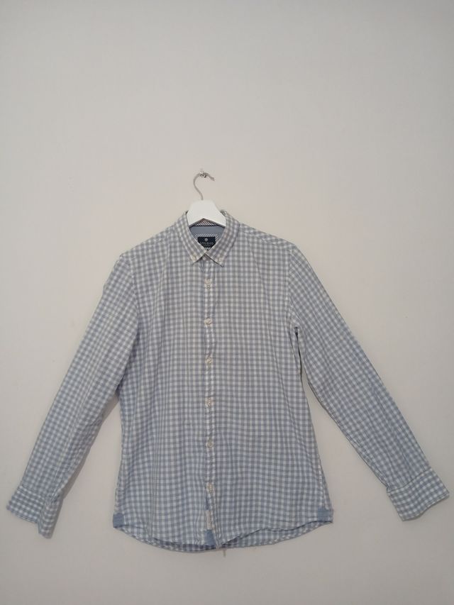 Camisa a cuadros azul y blanca El Corte Ingles