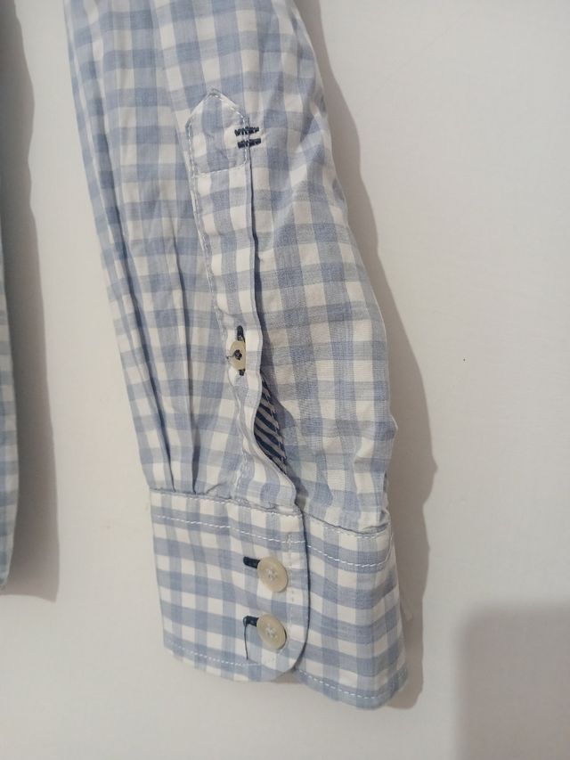 Camisa a cuadros azul y blanca El Corte Ingles
