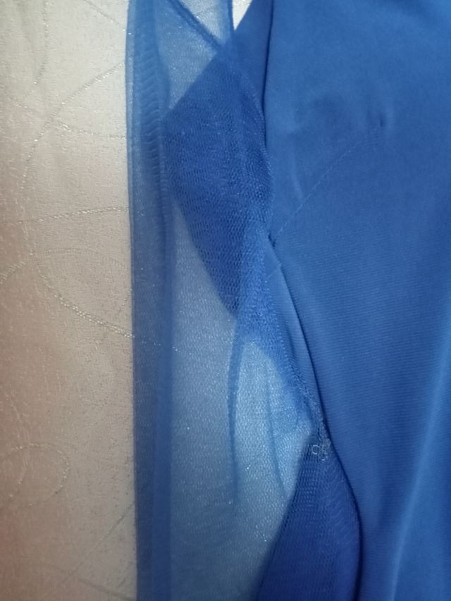 Abito cerimonia blu con pietre