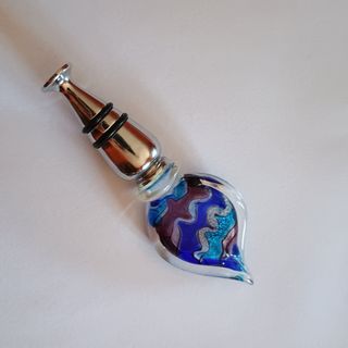 Tappo bottiglia vetro blu argento