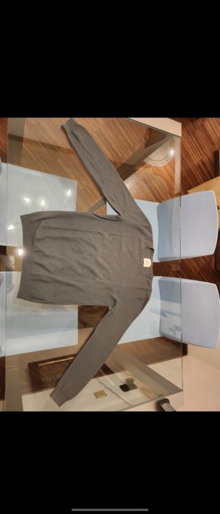 Maglia filo scollo rotondo grigio