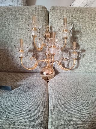 Lampara pared vintage 5 brazos Swarovski
