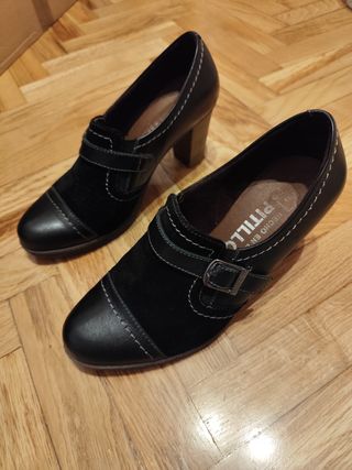 Botines negros mujer tacón