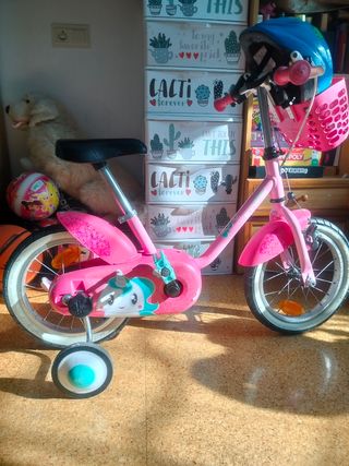 Bicicleta niña 14" rosa.