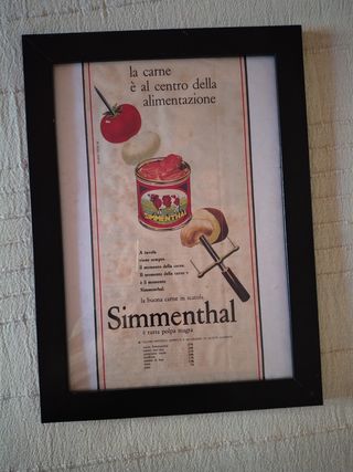 Quadro vintage Simmenthal cm.20x29