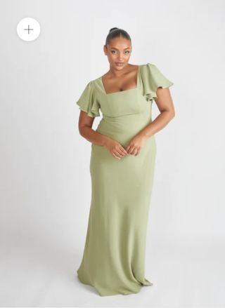 Vestido largo verde oliva