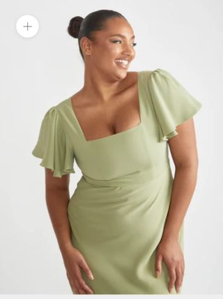 Vestido largo verde oliva