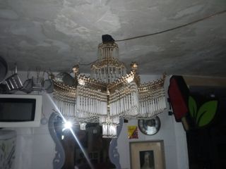 Lampara antigua de cristal.  Totalmente restaurada