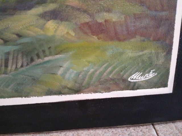 Quadro olio su tela verde