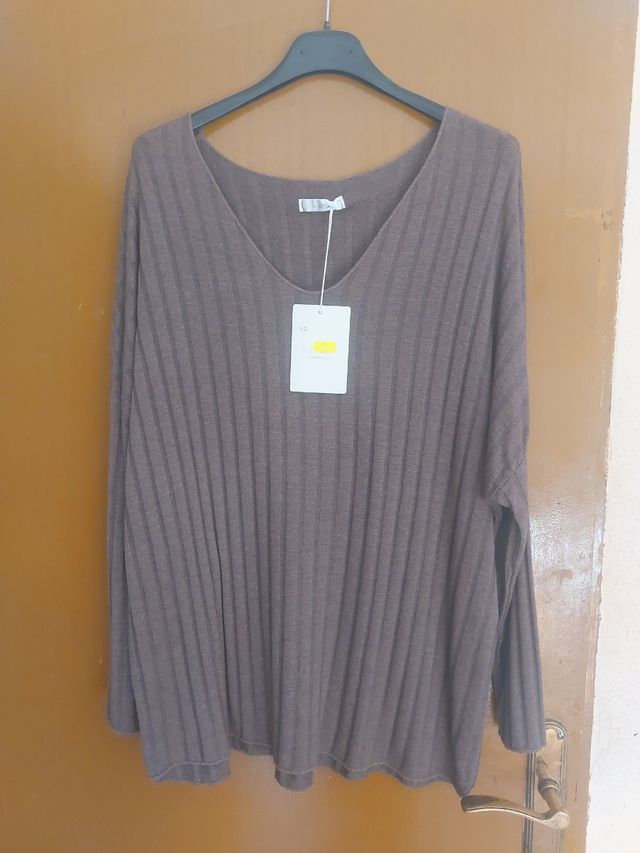 Jersey marrón de canalé