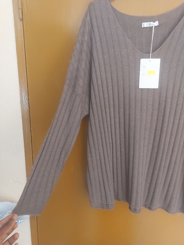 Jersey marrón de canalé