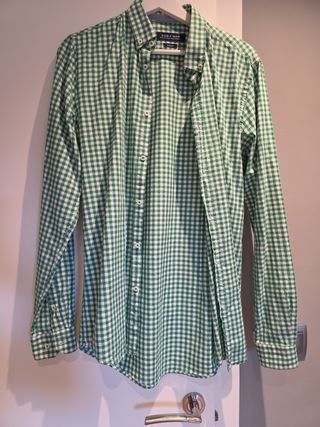 Camisa Zara Man cuadros verdes