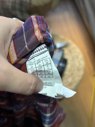 Camisa cuadros roja y azul - Talla M