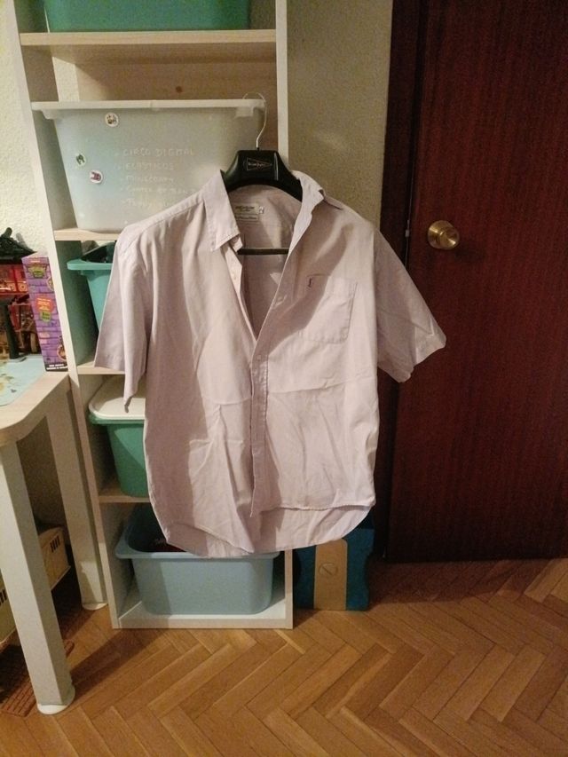 Camisa rosa manga corta