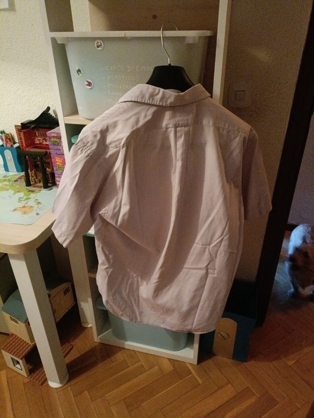 Camisa rosa manga corta