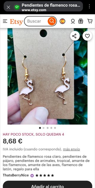 Pendientes flamencos dorados
