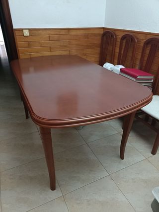 Mesa comedor madera 160cm extensible 
