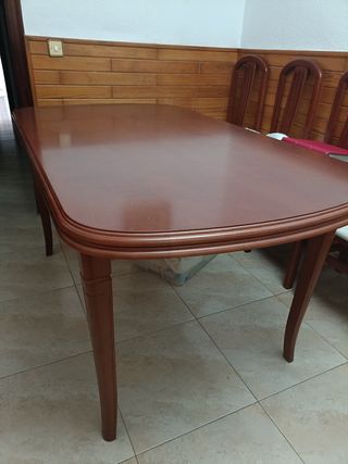 Mesa comedor madera 160cm extensible 
