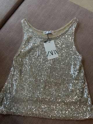 Top Zara lentejuelas 