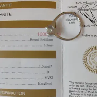 Anillo moissanita plata 2ct