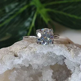 Anillo moissanita plata 2ct
