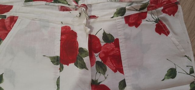 Completo lino rosso e bianco Tg M