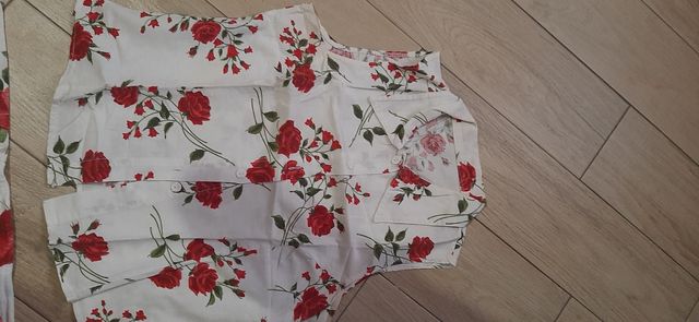 Completo lino rosso e bianco Tg M