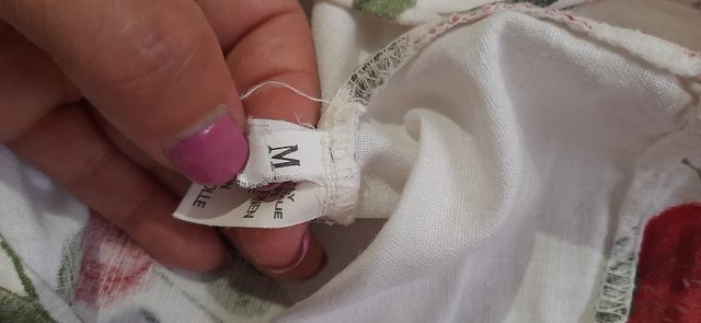 Completo lino rosso e bianco Tg M