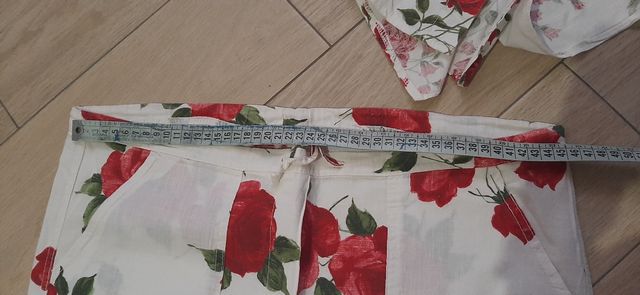 Completo lino rosso e bianco Tg M