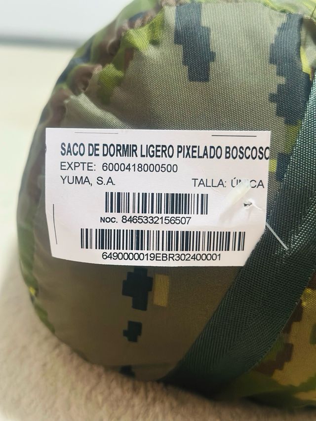 Saco dormir ligero Ej. Tierra Español