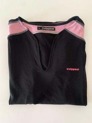 Cuippssi - Camiseta deportiva negra y rosa 