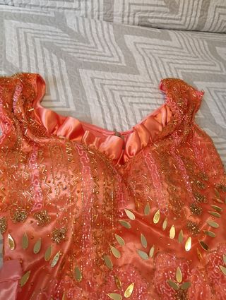 Vestido fiesta largo coral