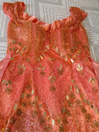 Vestido fiesta largo coral