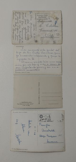 4 Postales antiguas Suiza (años 50-60)