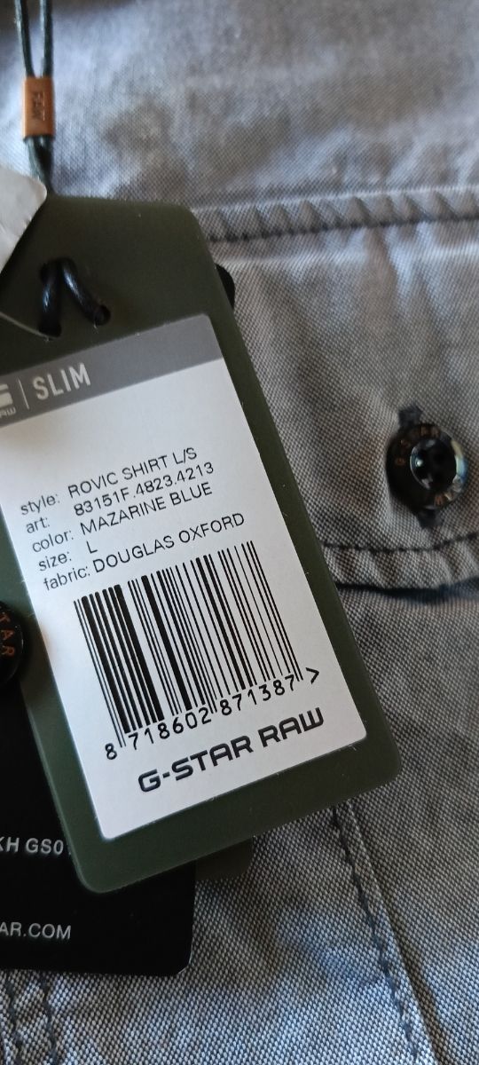 Camisa G-Star Raw Hombre gris