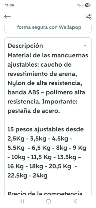 Pesas Ajustables 2x24kg - ¡Oferta!