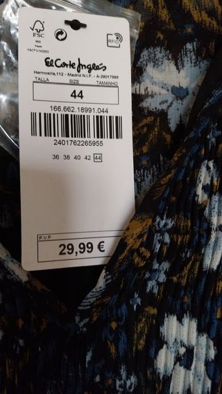 Blusa El Corte Inglés XL - Flores