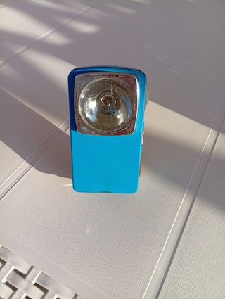 Torcia vintage anni '80 blu in metallo