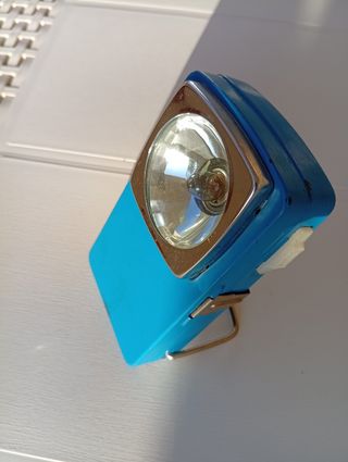 Torcia vintage anni '80 blu in metallo
