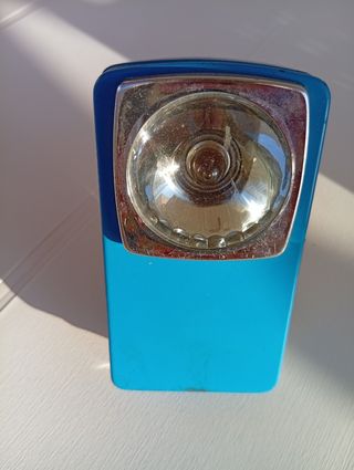 Torcia vintage anni '80 blu in metallo