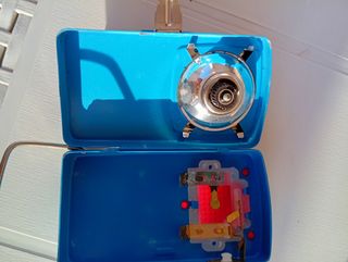 Torcia vintage anni '80 blu in metallo