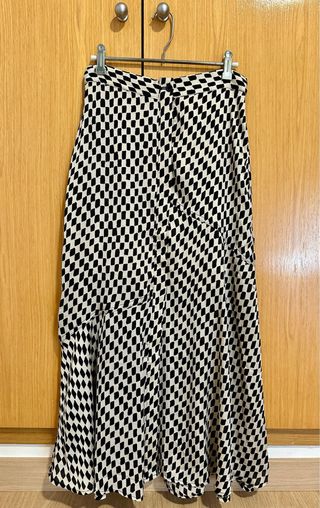 Falda estampadaMango S - cuadros blanco y negro 