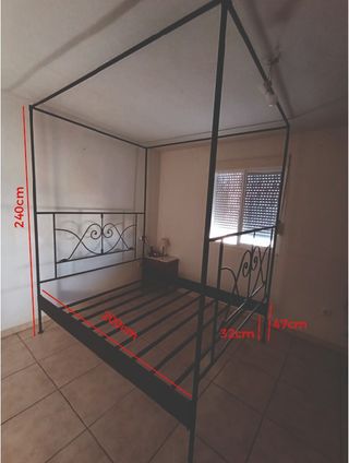 Cama dosel forja negra matrimonio