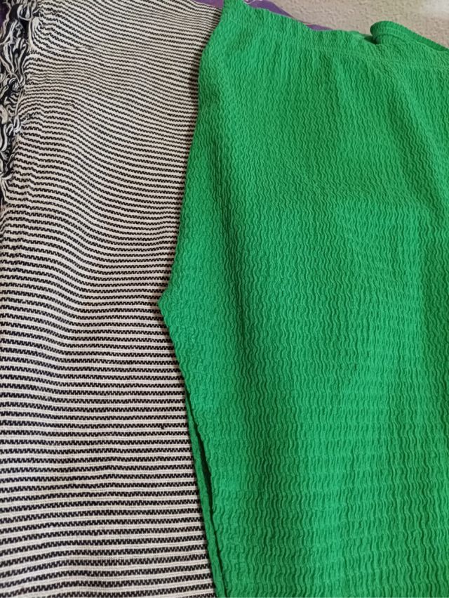 Conjunto top falda verde