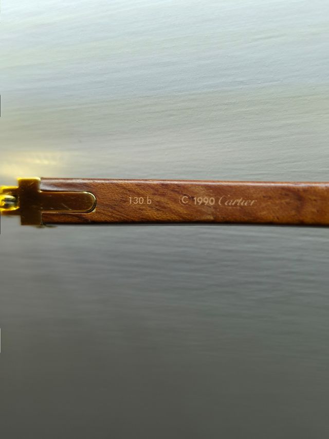 Cartier Vintage Bubinga Bagatelle Occhiali Gold